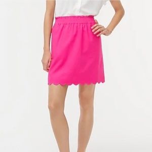 NWOT Pink Scalloped Linen Skirt, JCrew Factory